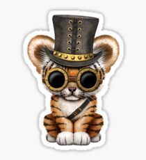 Pegatina Steampunk Baby Tiger Cub