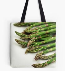 A close up image of fresh asparagus Tote Bag