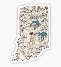 Indiana Vintage Picture Map Sticker