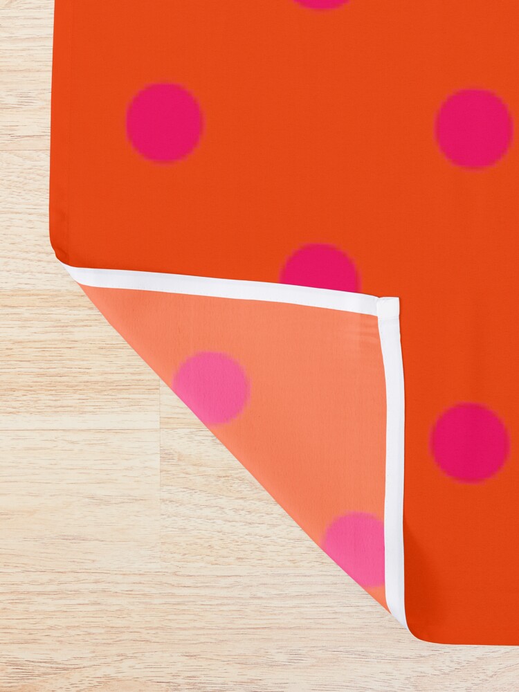 Orange Pop And Hot Neon Pink Polka Dots Shower Curtain By
