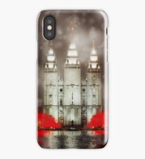 Snowfall at Temple Square iPhone Case/Skin