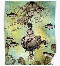 Undersea Steampunk: Aurelia & her Jelly Cruiser Poster