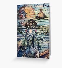 vintage geisha Greeting Card