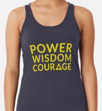 Macht, Weisheit, Mut Racerback Tank Top