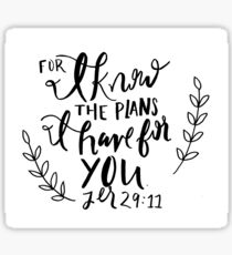 Jeremiah 29:11 Sticker