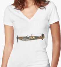 Supermarine Spitfire Mk.II Women's Fitted V-Neck T-Shirt