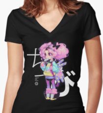 chibi Women's Fitted V-Neck T-Shirt