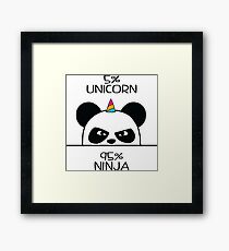 Lámina enmarcada Unicornio Ninja Panda