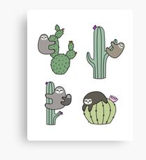 Cacti Sloths Canvas Print