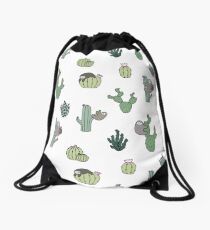 Cacti Sloths Drawstring Bag