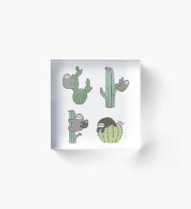 Cacti Sloths Acrylic Block