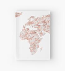 Weltkarte Rose Gold Marmor Notizbuch