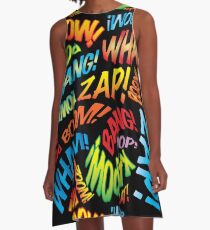 Pop Art Comic Book Sounds Superhero A-Line Dress