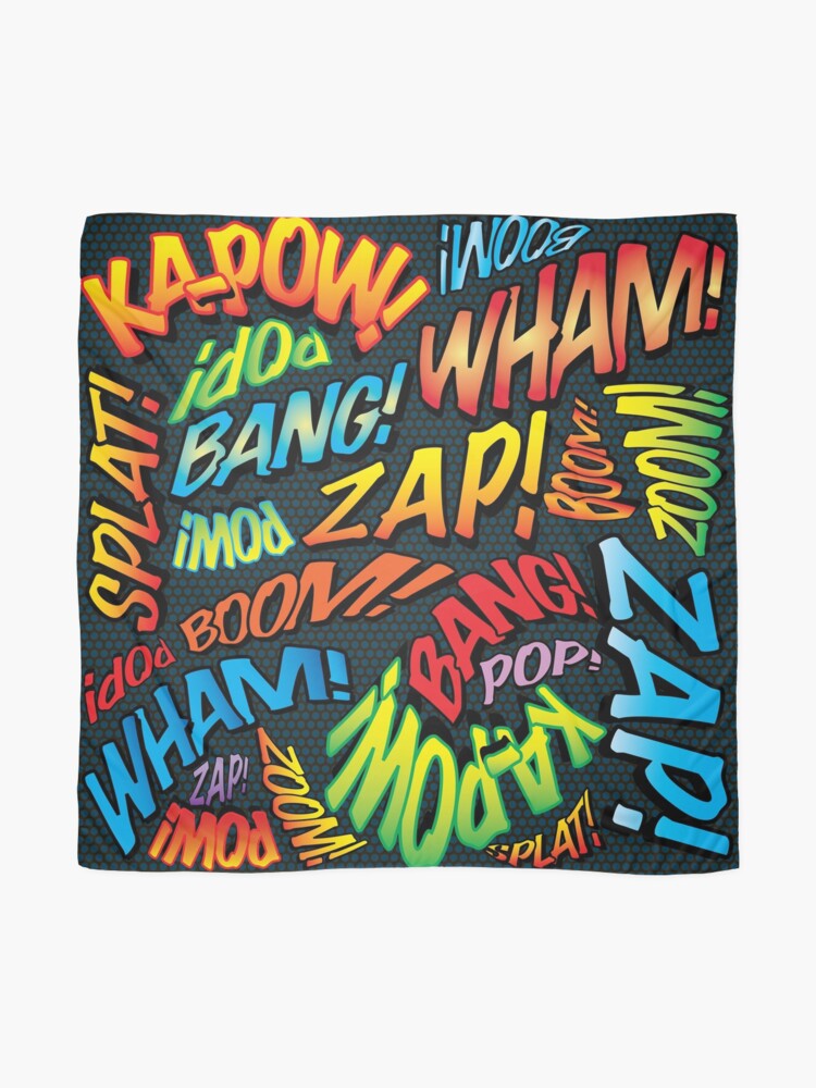 Alternate view of Pop Art Comic Book Sounds Superhero Scarf