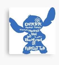 Stitch Ohana means family Canvas Print