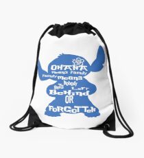 Stitch Ohana means family Drawstring Bag