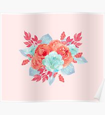 Blush pink - succulent bouquet Poster