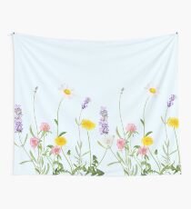 Pastell Cyan - Wildblumenträume Wandbehang