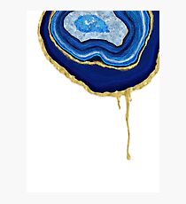 Sapphire Dripping Agate Photographic Print