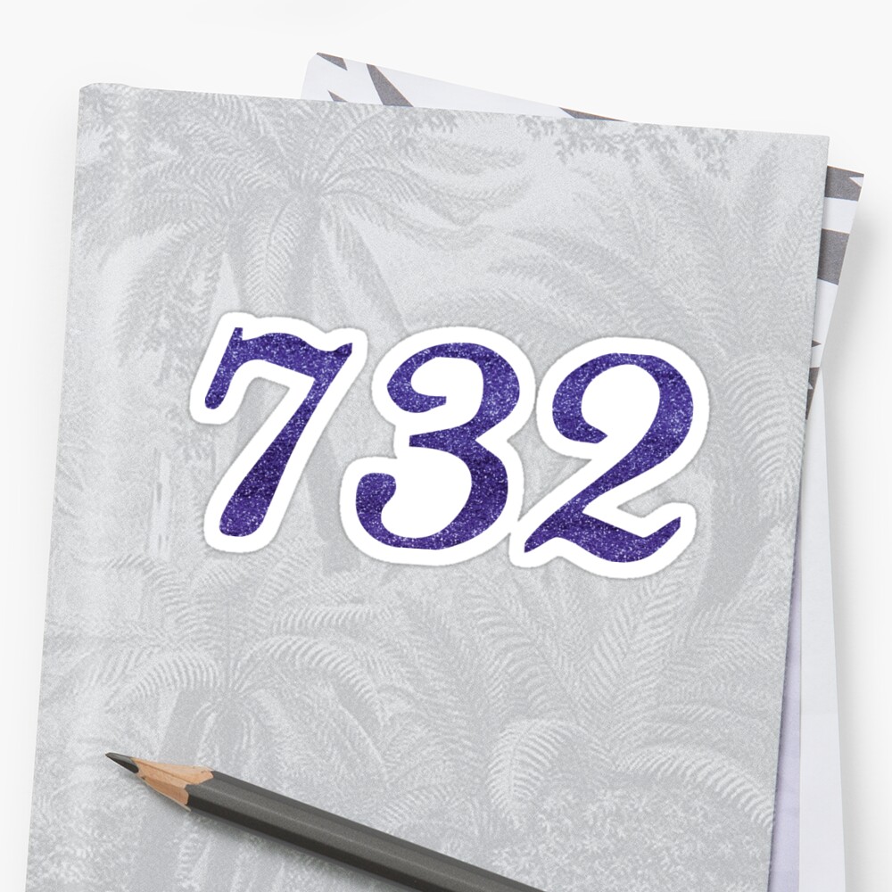 732-area-code-glitter-sticker-by-baesicclothing-redbubble