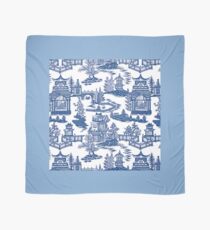 Blue Willow Ancient Ming China - Blue And White Chinoiserie Scarf