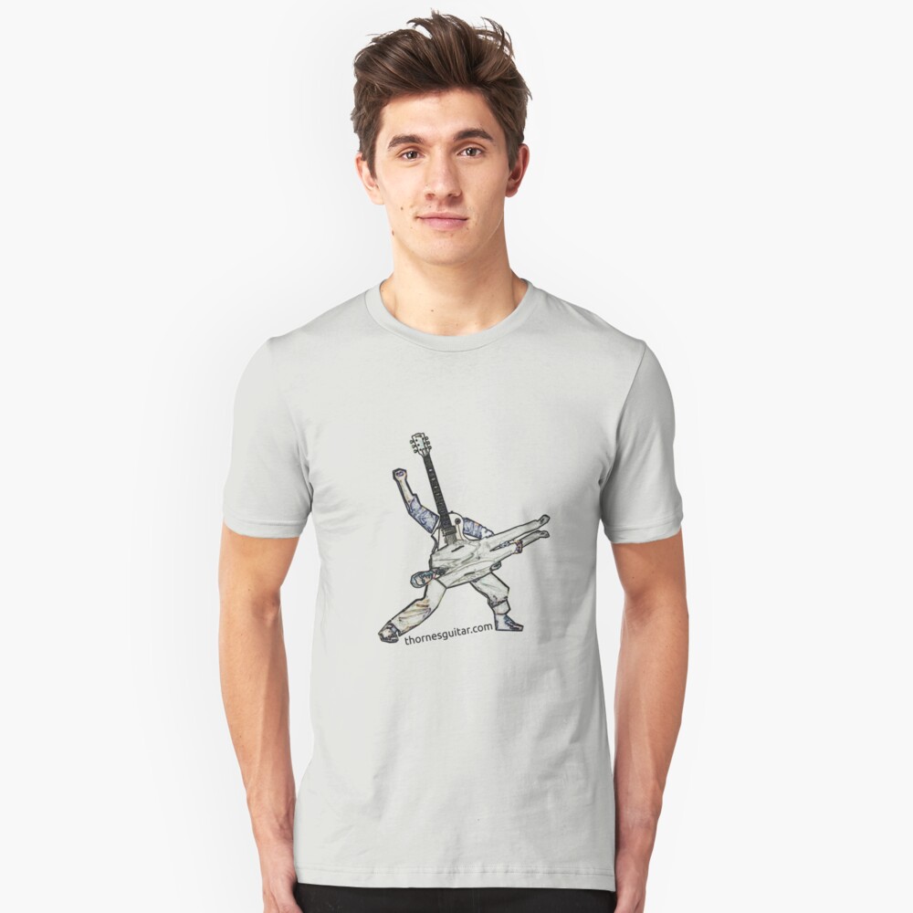 Power stance Guitar God Playing Human Slim Fit T-Shirt