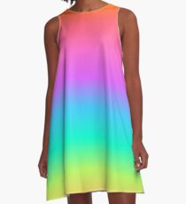 Vestido acampanado Gradiente arco iris pastel
