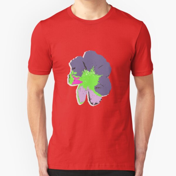 Color Splash Pop Art Flower Slim Fit T-Shirt