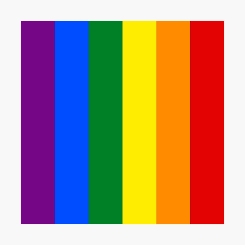 Vertical Gay Pride Rainbow Flag Photographic Print By Podartist