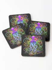 Octopus Psychedelic Luminescence Coasters