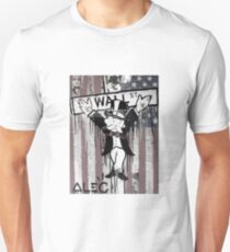Wall St. Crucifix with American Flag Unisex T-Shirt