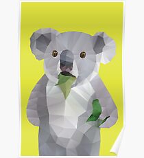 Koala with Koalafication Polygon Art Poster