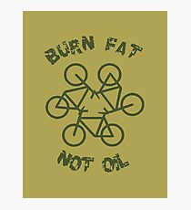 Burn Fat Not Oil Recycle Code Parody Green Graphic Photographic Print