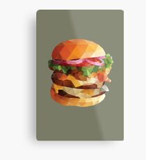 Gourmet Burger Polygon Art Metal Print