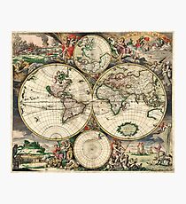 Vintage Maps Of The World 1689 Photographic Print