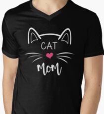 Katzenmutter T-Shirt mit V-Ausschnitt