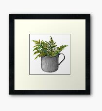 Mug with fern leaves Framed Print