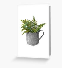 Mug with fern leaves Greeting Card