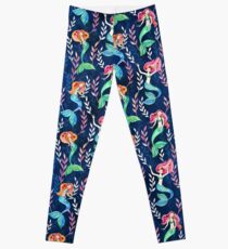 Fröhliche Meerjungfrauen im Aquarell Leggings
