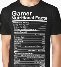 Gamer Nutritional Facts Graphic T-Shirt