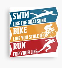 Swim - Run - Bike Metal Print