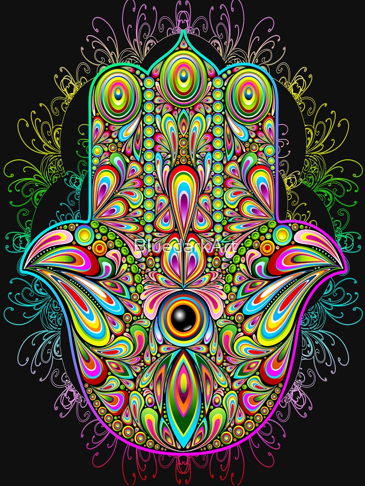 SOLD “Hamsa Hand Psychedelic Amulet ” TankTops | Design by BluedarkArt ...