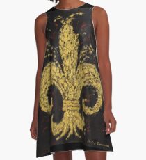 Gold Fleur De Lys A-Line Dress