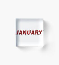 Januar Granat Acrylblock