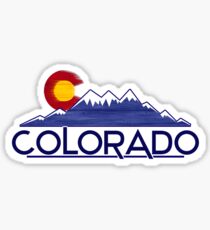 Hölzerne Gebirgsauslegungen der Colorado-Flagge Sticker