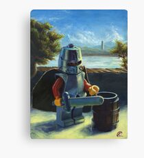 Lego Ritter mit Fassmalerei Leinwanddruck