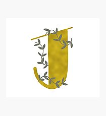 Gold J Monogram Photographic Print