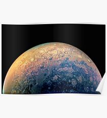 Juno Polare Ansicht von Planet Jupiter Generative Malerei Poster