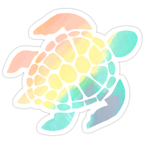 rainbow sea turtle stickers by hailsteviee redbubble