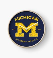 Michigan + Nickname - Vintage & Retro Clock